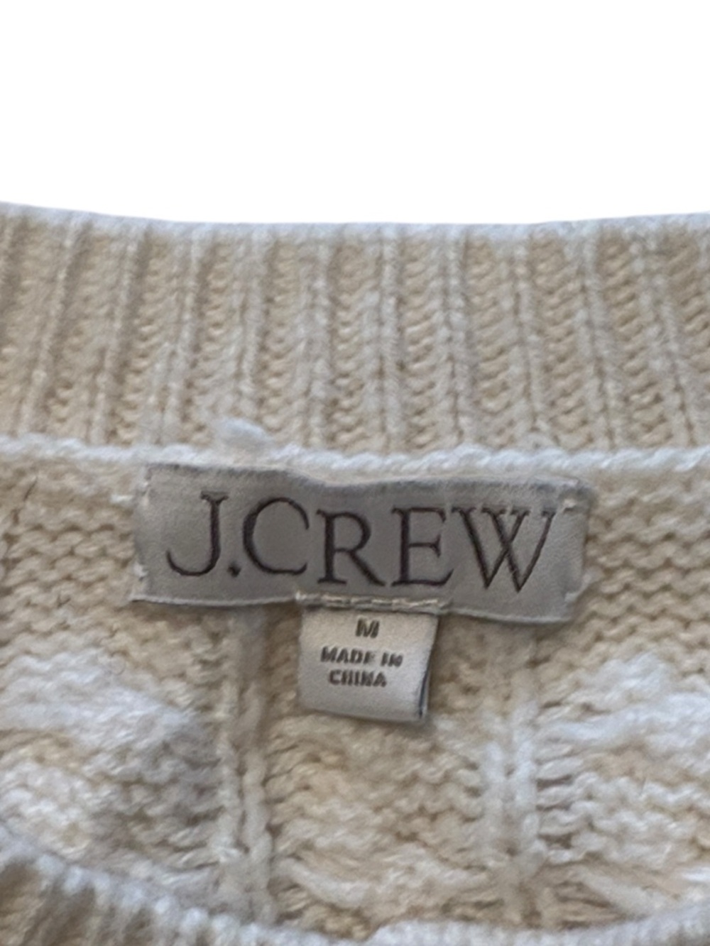 J. Crew Cable Knit Cardigan Sweater Size M Cream Gold Buttons Polished Office - Picture 4 of 8